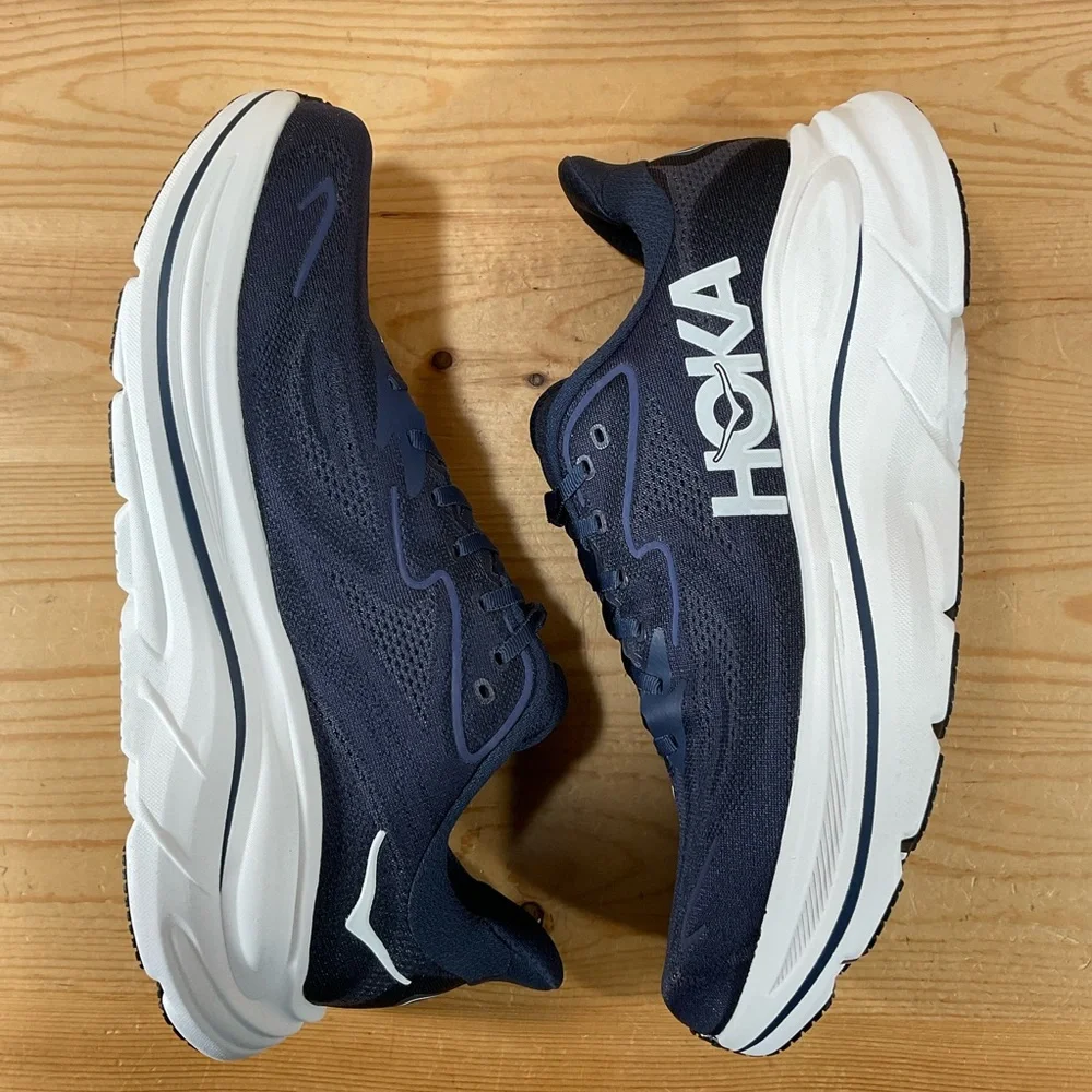 Hoka One Clifton 10 Running Shoes Men’s 11.5 D Navy White 1162030 NWT - Picture 7 of 9
